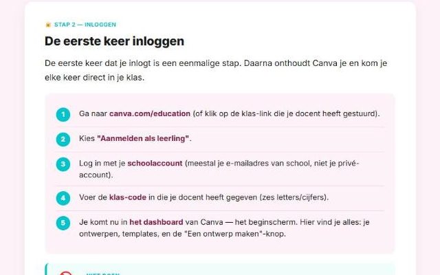 Schermafbeelding uit de les: Canva · account & interface