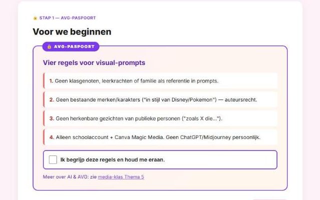 Schermafbeelding uit de les: Prompts voor visuals